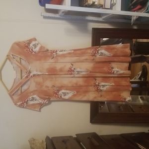 Pink dress w floral skulls